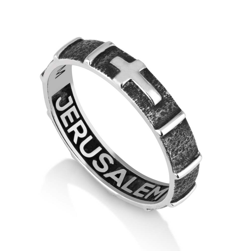Hanging Cross Ring in 925 Sterling Silver, Protect & Keep You