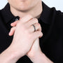 Hanging Cross Ring in 925 Sterling Silver, Protect & Keep You – shown worn