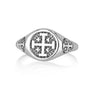 Jerusalem Cross Ring in 925 Sterling Silver, Oxidized