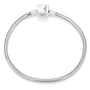 Snake Chain Bracelet with Block Clasp in 925 Sterling Silver