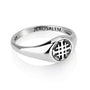 Oxidized Jerusalem Cross Signet Purity Ring in 925 Sterling Silver by Marina Jewelry