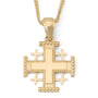 14K gold Jerusalem Cross pendant with beaded edge by Marina Jewelry