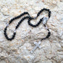 Black Wood Rosary with Jordan River Water & Crucifix – back view