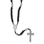 Black beaded rosary with Jordan River Water medallion and crucifix by Marina Jewelry