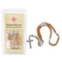 Wood Bead Rosary with Jerusalem Cross Charms and Crucifix