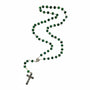 Green Bead Rosary with Jerusalem Cross Centerpiece and Crucifix