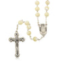 Mother of Pearl Glass Rosary with Crucifix