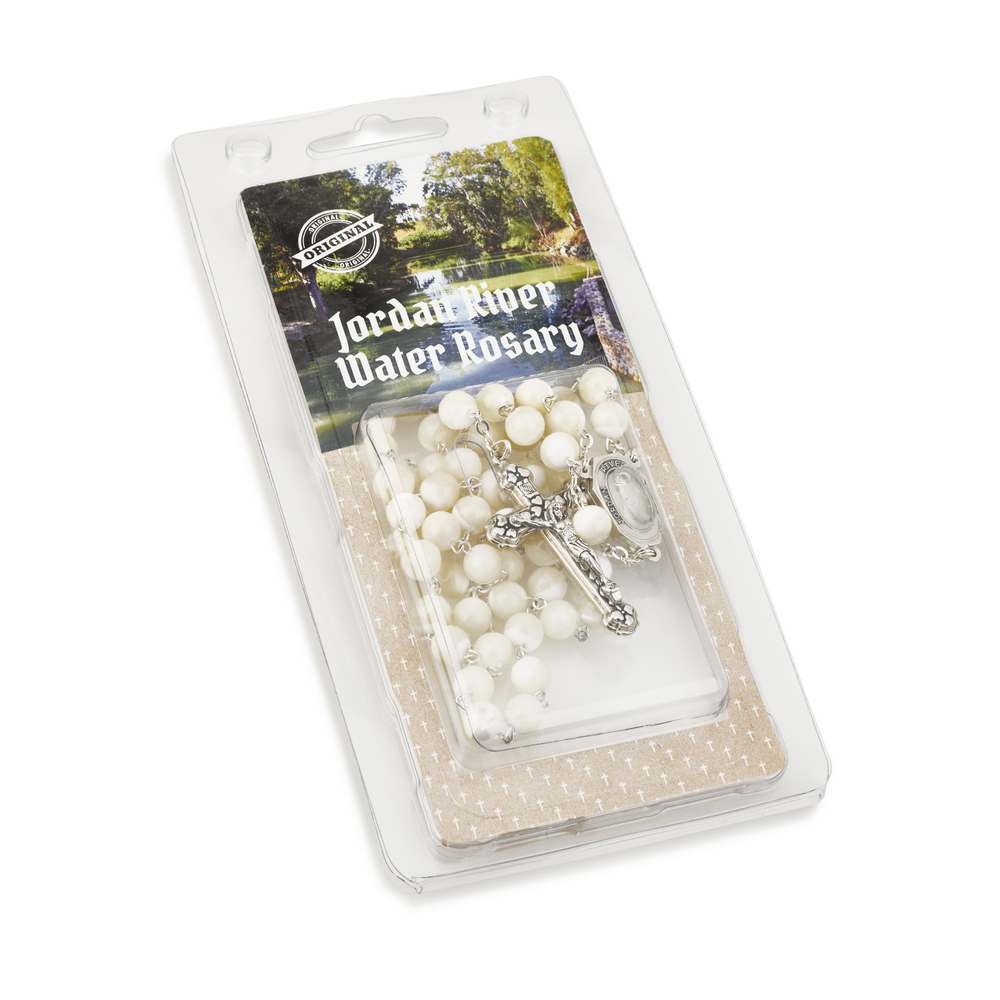 Mother of Pearl Glass Rosary with Crucifix – gift box