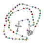 Multi-Color Bead Rosary with Jerusalem Cross Medallion and Crucifix