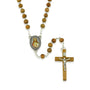 Olive Wood Rosary with Sacred Heart Medallion and Crucifix
