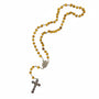 Wood Bead Rosary with Saint Medal and Crucifix