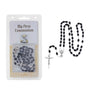 Black Bead Rosary with Communion Charm and Crucifix