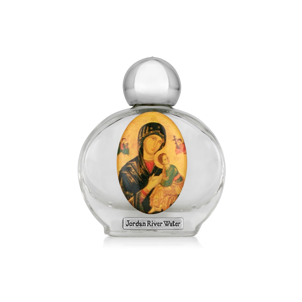Our Lady of Perpetual Help Holy Water Bottle with Jordan River Water by Marina Jewelry