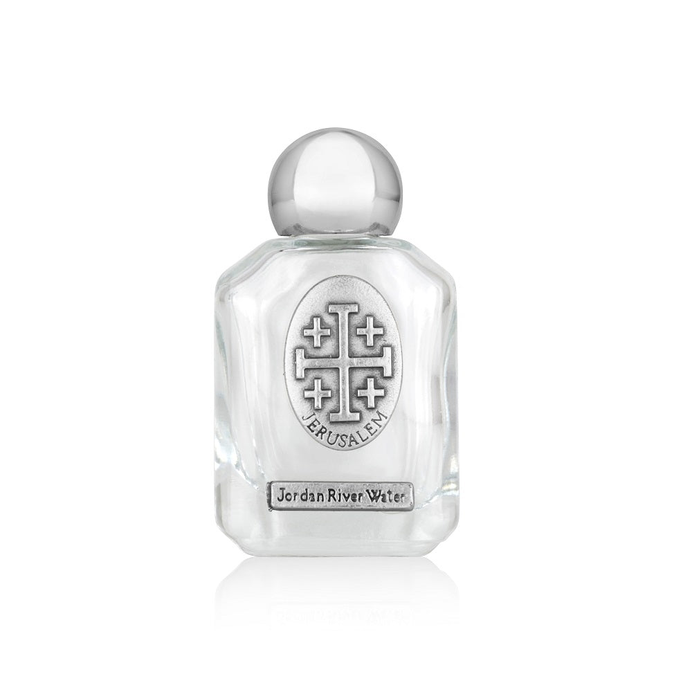 Jerusalem Cross Holy Water Bottle with Jordan River Water by Marina Jewelry
