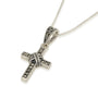Mini wrapped cross pendant necklace in 925 sterling silver by Marina Jewelry