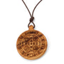 Saint Benedict Medal Pendant Necklace in Olive Wood – back view