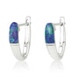 Eilat Stone English Lock Earrings in 925 Sterling Silver by Marina Jewelry