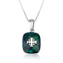 Eilat Stone Pendant Necklace with Jerusalem Cross in 925 Sterling Silver by Marina Jewelry