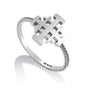 Jerusalem Cross ring on a twisted sterling silver band by Marina Jewelry